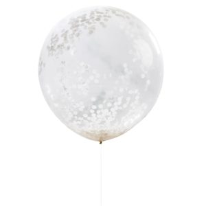 Grote confetti ballon Wit