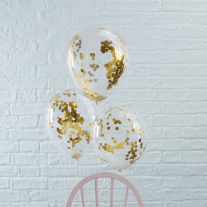 ballonnen goud confetti