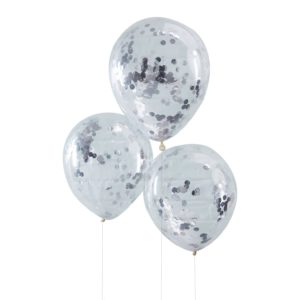 ballonnen confetti zilver